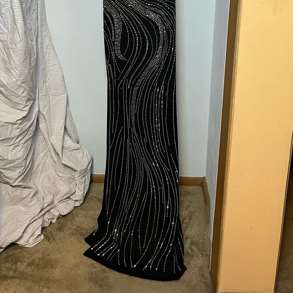 Elegant Black Sheer Beaded Dress - Extra Large Stretch Cocktail Party Dress XL - Picture 5 of 11